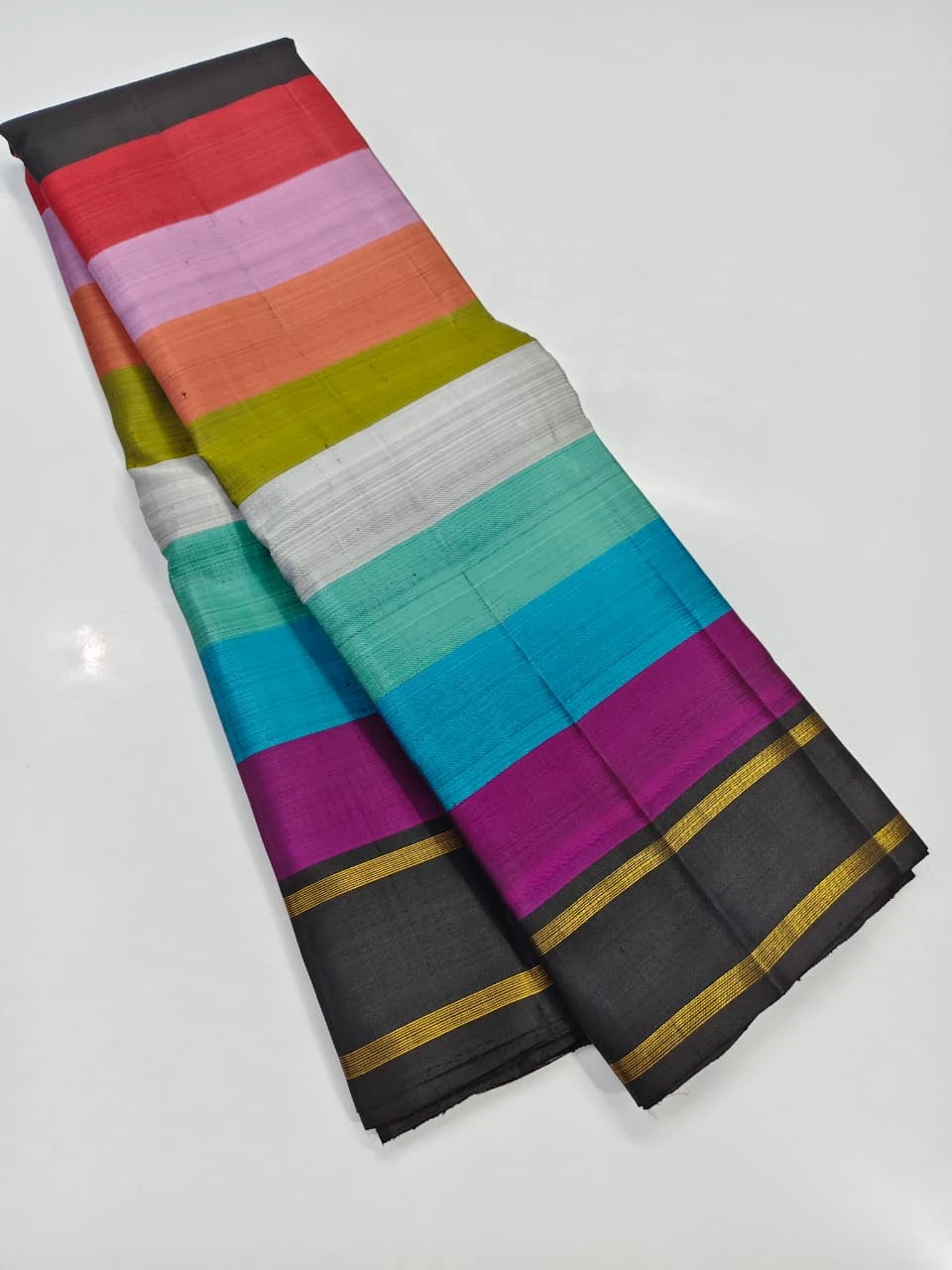 Kanchipuram Pure Silk 1 Gram Gold Double Border Handloom Saree